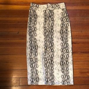 Mustard Seed alligator print midi pencil skirt